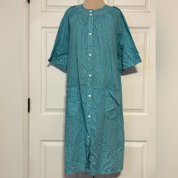 Vintage MODELS COAT Snap Up Cottage‎ Granny Duster Lounge Tent House Dress - Picture 1 of 10
